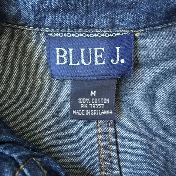 Blue J. Womens size Medium Denim Long Button-Up Midi Length Dress - Picture 6 of 7